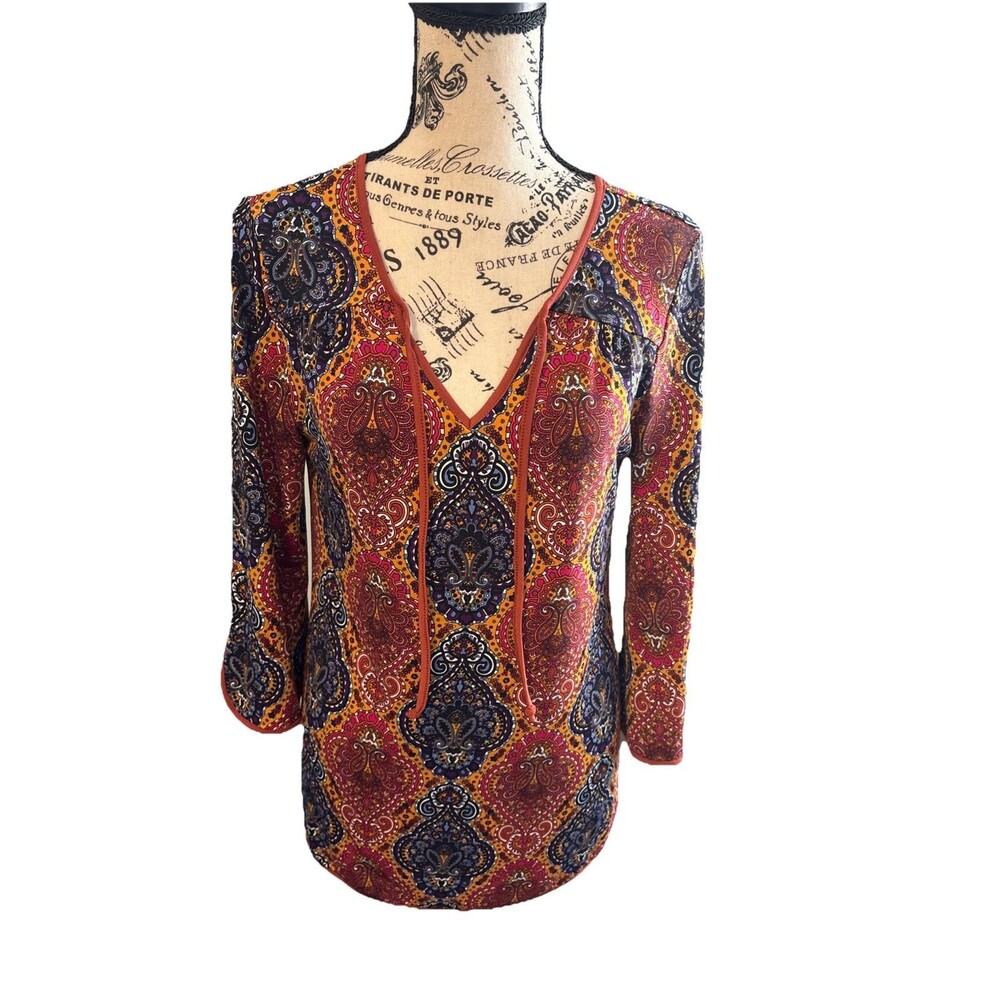 Susie In The City Small Multicolor Tunic Coastal Granny Cabincore Earthy Indie